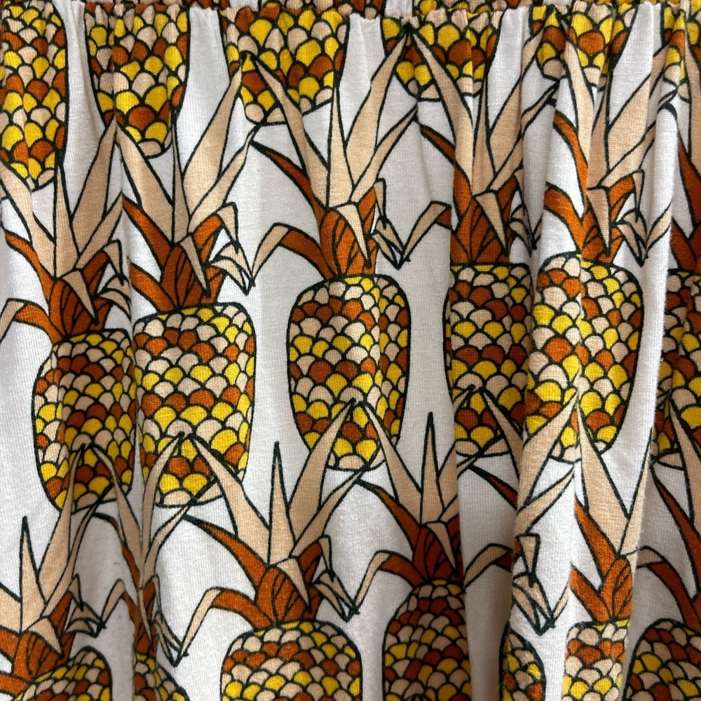 Anthropologie Porridge Off-Shoulder Pineapple Print Top with Rust Bow - Picture 5 of 6